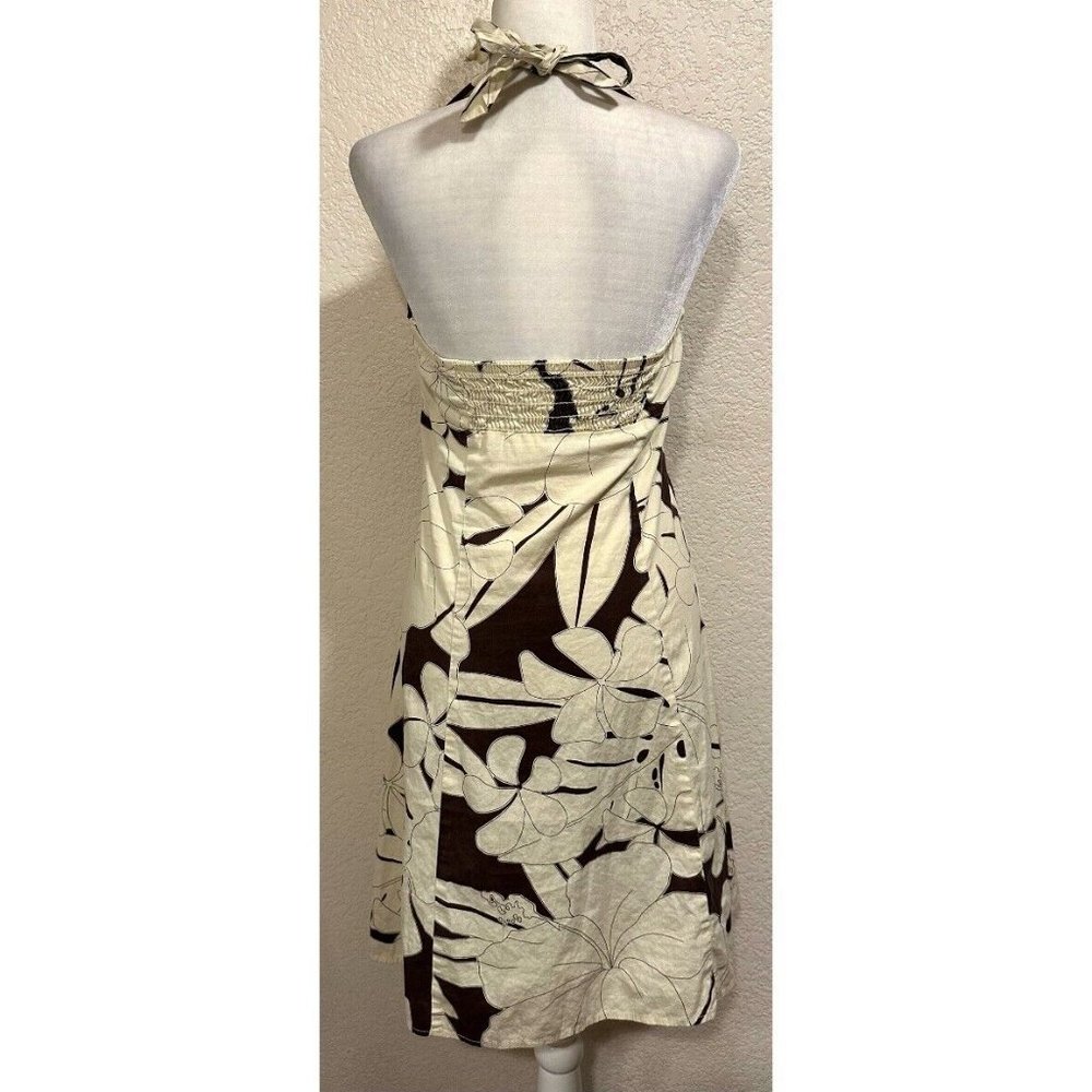 Ruby Rox Vintage 90s Y2K Cream/brown Halter Summer Dress - Picture 5 of 7